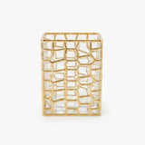 Square Geometric Pattern Acrylic Jar With Gold Trim at Zubaidas Homestore Online Pakistan
