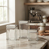 Square Glass Jar 3 Pieces Set at Zubaidas Homestore Pakistan