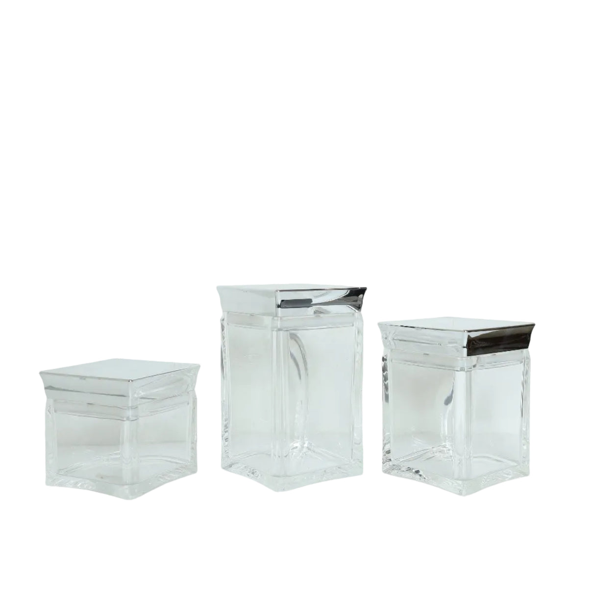 Square Glass Jar 3 Pieces Set at Zubaidas Homestore Best for Home Shopping in Pakistan