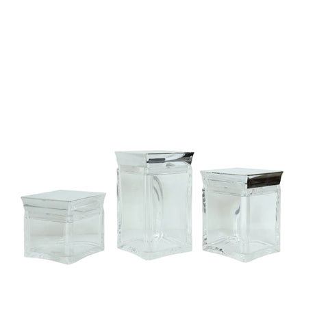 Square Glass Jar 3 Pieces Set at Zubaidas Homestore Best for Home Shopping in Pakistan