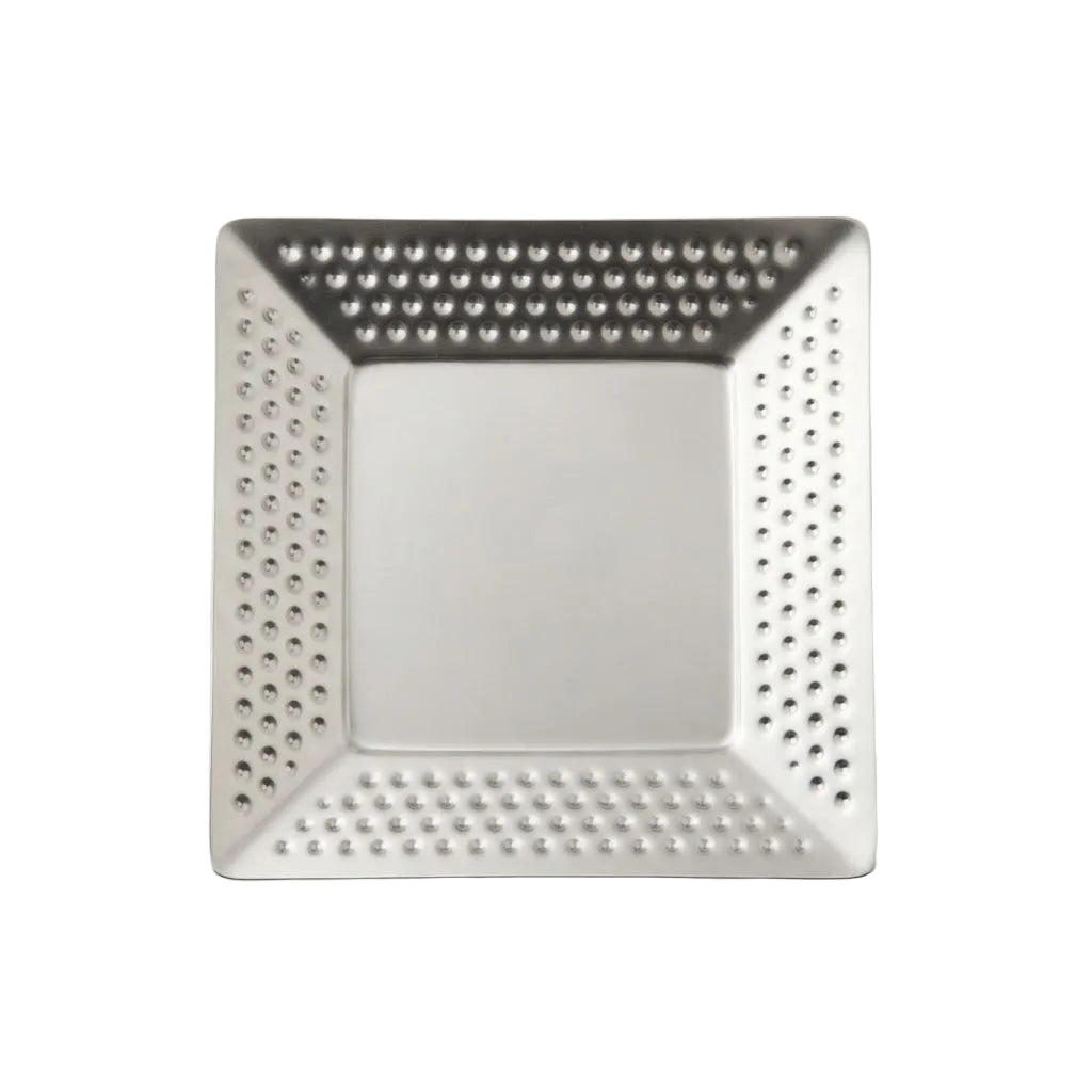 Square Hammered Serving Platter 18cm Silver at Zubaidas Homestore Pakistan