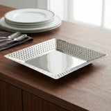 Square Hammered Serving Platter 22cm&nbsp;Silver at Zubaidas Homestore