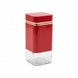 Square Storage Jar Set of 3 Red and Gold at Zubaidas Homestore Best for Home Shopping