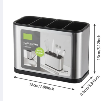 Stainless Steel 4 Compartment Cutlery Bucket  at Zubaidas Homestore Online Pakistan 