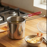 Stainless Steel Oil Strainer Pot with Filter Basket 1.2 Liter at Zubaidas Homestore