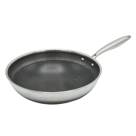 Stainless Steel Honeycomb Pattern Wok Pan 32cm at Zubaidas Homestore Pakistan