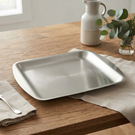 Stainless Steel Serving Platter 24cm Silver at Zubaidas Homestore