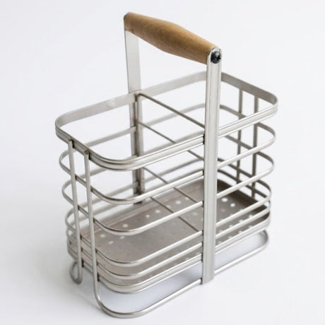Stainless Steel Utensil Holder with Wooden Handle at Zubaidas Homestore Pakistan
