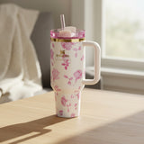 Stanley LoveShackFancy Rose Floral Tumbler 40oz at Zubaidas Homestore 