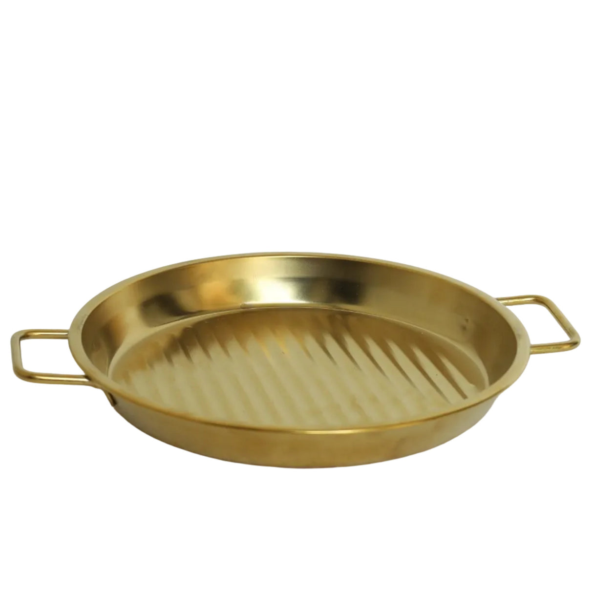 Steak Style Grill Platter 8.5 Inch Goldluxa Ribbed Golden at Zubaidas The Best Online Homestore in Pakistan