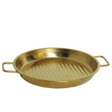 Steak Style Grill Platter 8.5 Inch Goldluxa Ribbed Golden at Zubaidas The Best Online Homestore in Pakistan