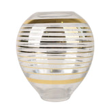 Striped Round Glass Vase Gold at Zubaidas Homestore - The Largest Collection Of Decor in Pakistan