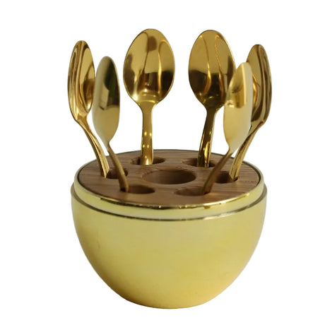 Sweet Spoon Holder Egg 6 Piece Set Gold at Zubaidas Homestore Best for Home Shopping