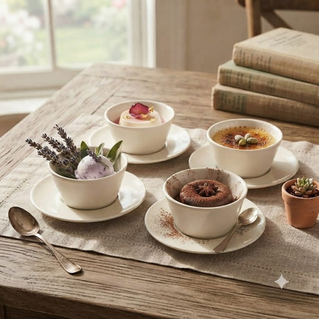 Symphony 4 Pieces Dessert Bowl Set White at Zubaidas Homestore Pakistan