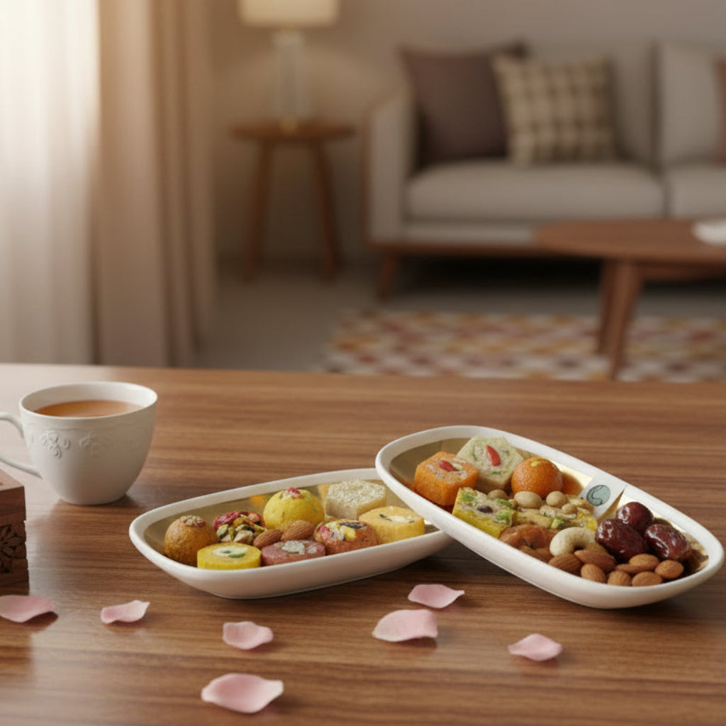 Symphony Adorn Oval Tray Set of 2 at Zubaidas Homestore Pakistan