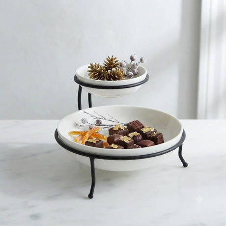 Symphony Alfersco Wire Chip and Dip Stand White at Zubaidas Homestore Pakistan