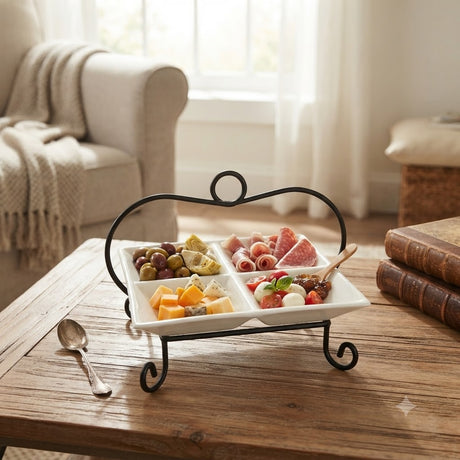 Symphony Alfresco Trés Gourmet Square Divider Plate and Stand at Zubaidas Homestore Pakistan