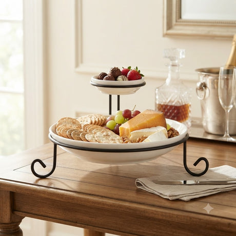 Symphony Bowl Set 2 Pieces with wire Stand White at Zubaidas Homestore Pakistan
