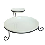 Symphony Bowl Set 2 Pieces with wire Stand White at Zubaidas Homestore Best for Home Shopping