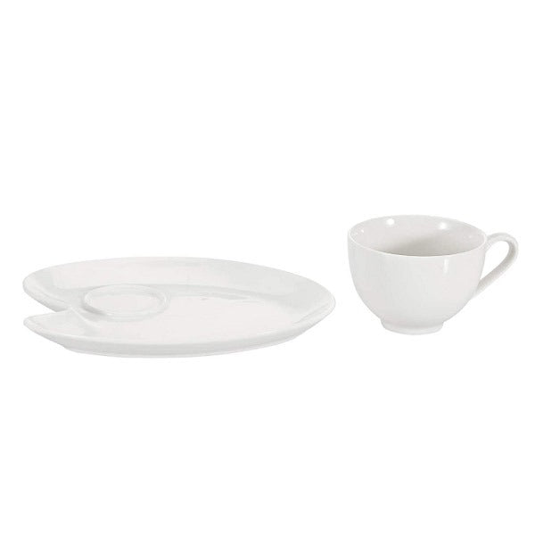 Symphony Ceramic Cup with Snack Platter White Zubaidas Homestore Pakistan