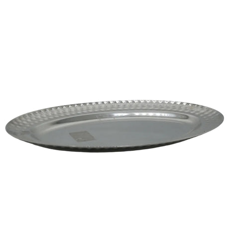 Textured Edge Oval Serving Platter 30cm Silver at Zubaidas Homestore Pakistan