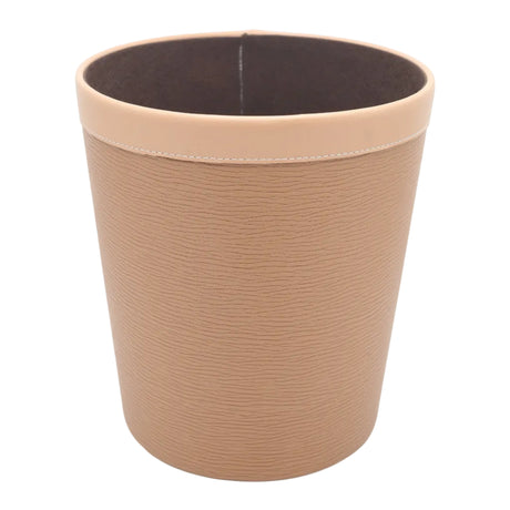 Textured Faux Leather Dust Bin Beige at Zubaidas Homestore Pakistan
