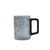Textured Glass Mug with Wooden Handle Grey at Zubaidas Homestore Pakistan