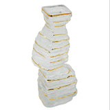 Textured Glass Vase Clear Gold at Zubaidas Homestore Pakistan