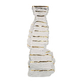 Textured Glass Vase Clear Gold at Zubaidas Homestore - The Largest Collection Of Decor in Pakistan