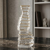 Textured Glass Vase Clear Gold at Zubaidas Homestore