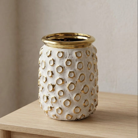 Textured Honeycomb Ceramic Vase at Zubaidas Homestore