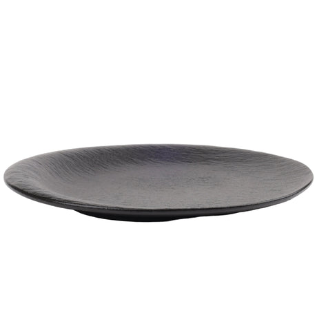 Textured Matte Black Round Dinner Plate 26.6cm at Zubaidas Homestore Pakistan