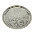 Traditional Swastika Flower Pattern Round Serving Tray 30cm at Zubaidas Homestore Pakistan