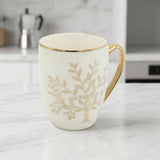 Tree Printed Ceramic Coffee Mug with Golden Handle 350ml at Zubaidas Homestore