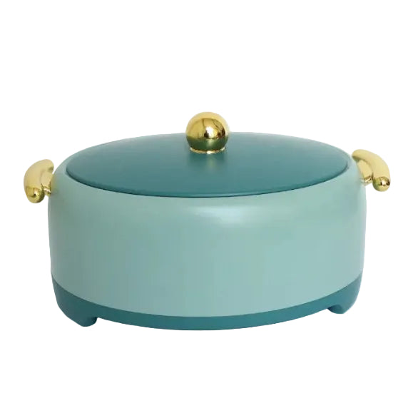 Two-Tone Green Hot Pot Set With Gold Handles at Zubaidas Homestore Best for Home Shopping