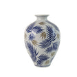 Vase Ceramic Leaf Design 14cm Blue and White at Zubaidas Homestore Pakistan