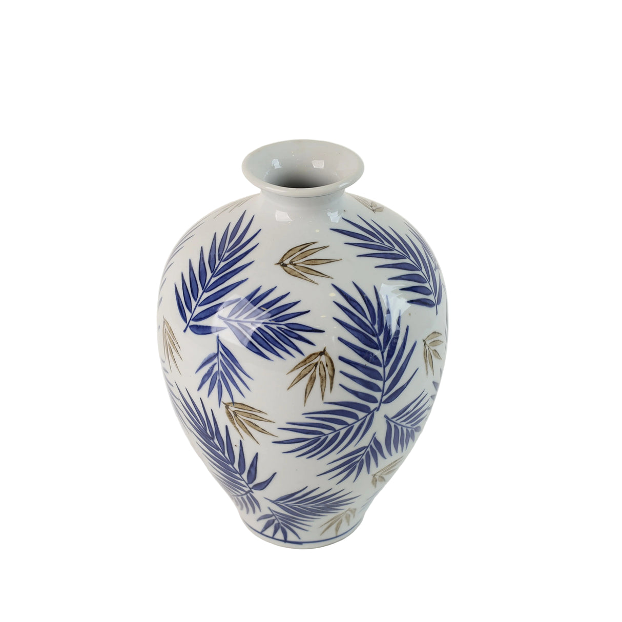 Vase Ceramic Leaf Design 14cm Blue and White at Zubaidas Homestore online Pakistan