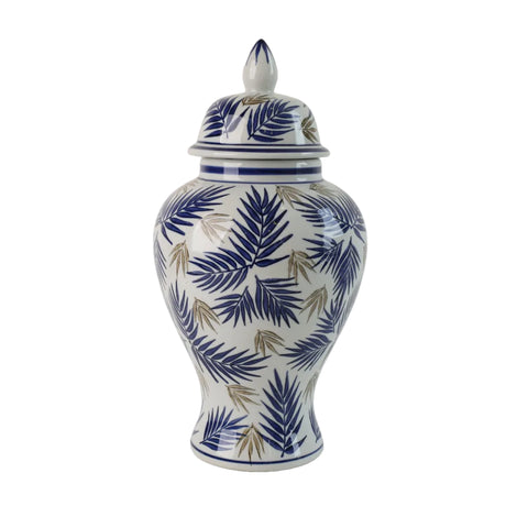 Vase Ceramic Leaf Design 38cm Blue and White at Zubaidas Homestore Pakistan