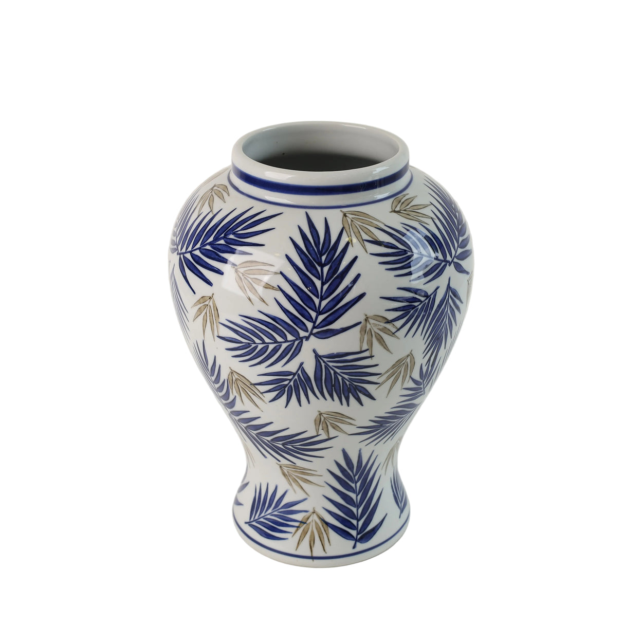 Vase Ceramic Leaf Design 38cm Blue and White at Zubaidas Homestore Online Pakistan