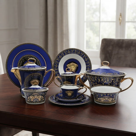 Versace Medusa Blue Dinner Set 61 Pieces at Zubaidas Homestore