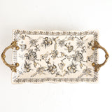 Vintage High end Serving Tray Floral Ceramic at Zubaidas Homestore Pakistan