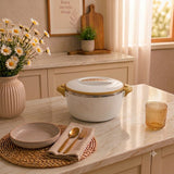 White Insulated 20cm Hot Pot with Handles 2000ml at Zubaidas Homestore 