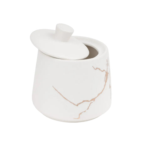 White Marble Ceramic Sugar Pot 9.5cm at Zubaidas Homestore Pakistan