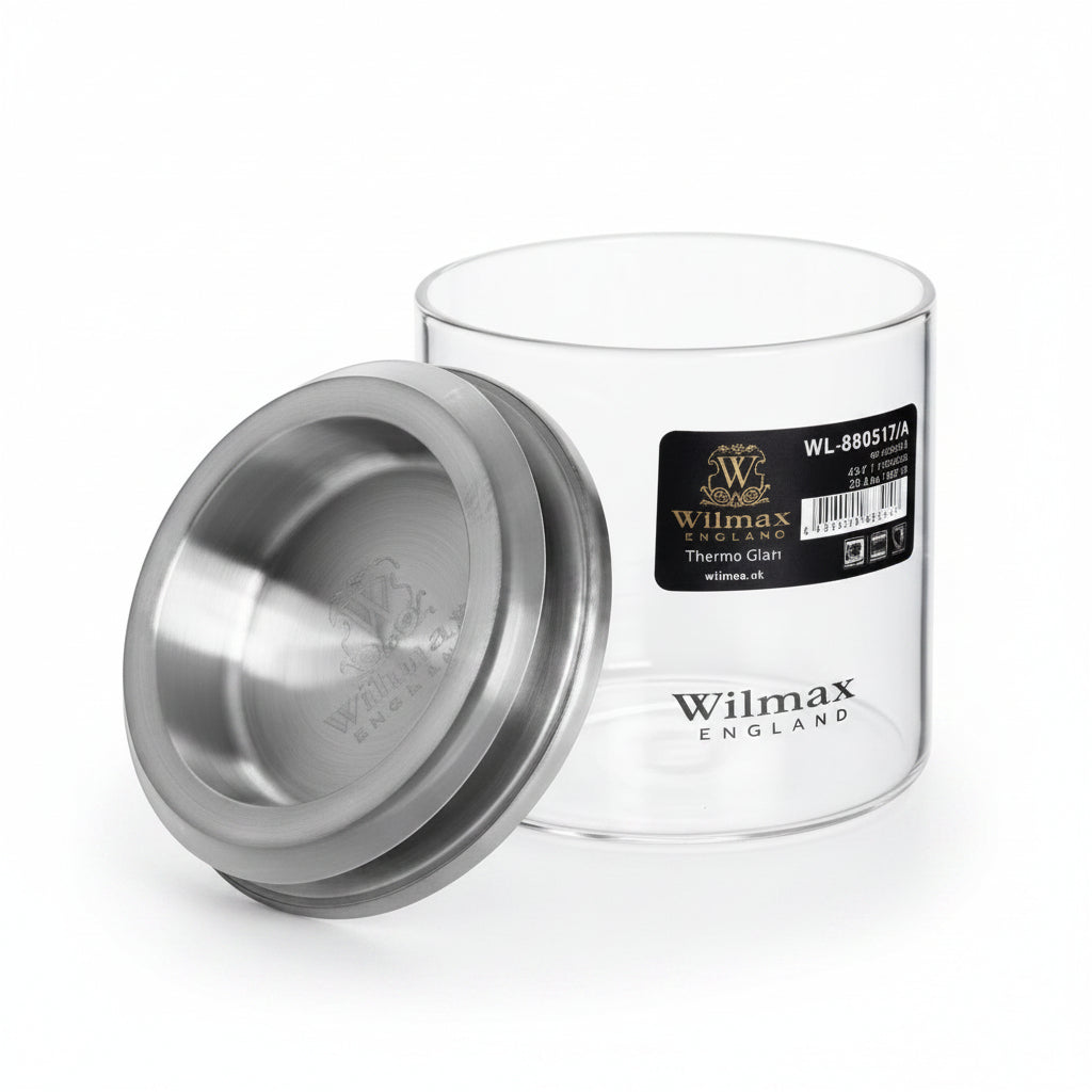 Wilmax England Thermo Glass Jar with Lid 10cm at Zubaidas Homestore Best for Home Shopping