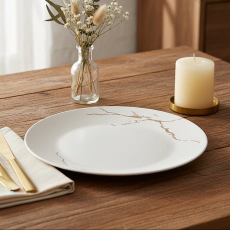 Winsor England Porcelain Gold Marble Dinner Plate 26cm at Zubaidas Homestore Pakistan
