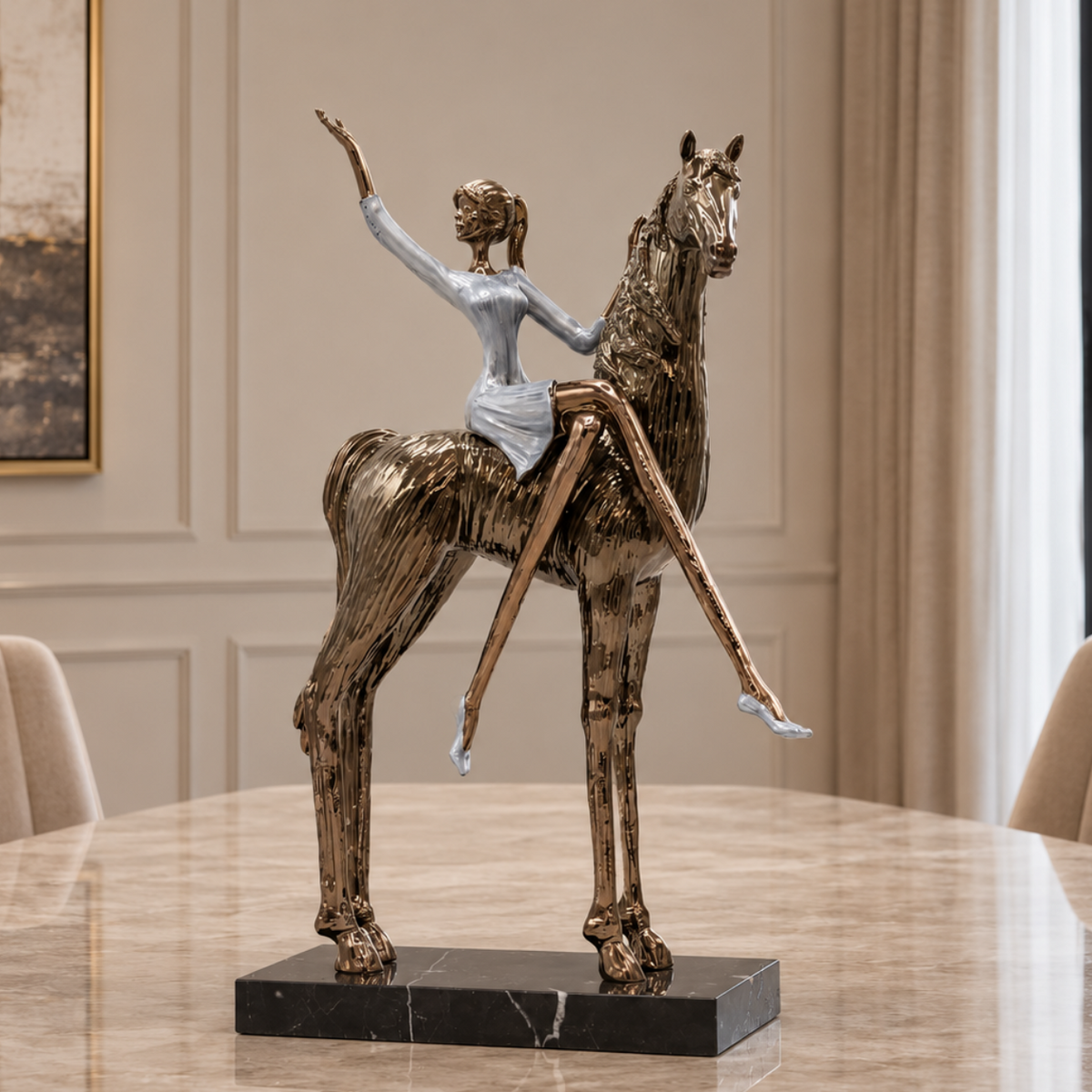 Woman Riding Horse Decorative Figurine at Zubaidas Homestore