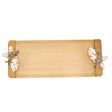 Wooden Decorative Serving Tray with Acorn Handles 35cm at Zubaidas Homestore Pakistan