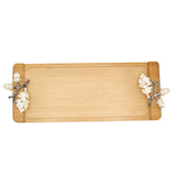 Wooden Decorative Serving Tray with Acorn Handles 35cm at Zubaidas Homestore Pakistan