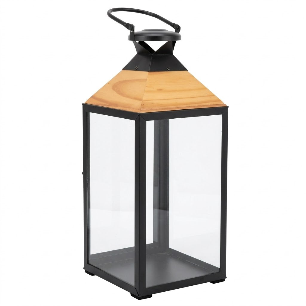 Wooden Top Glass Lantern Set 3 Pieces at Zubaidas Homestore Pakistan