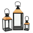Wooden Top Glass Lantern Set 3 Pieces at Zubaidas Homestore - The Largest Collection of Decor In Pakistan